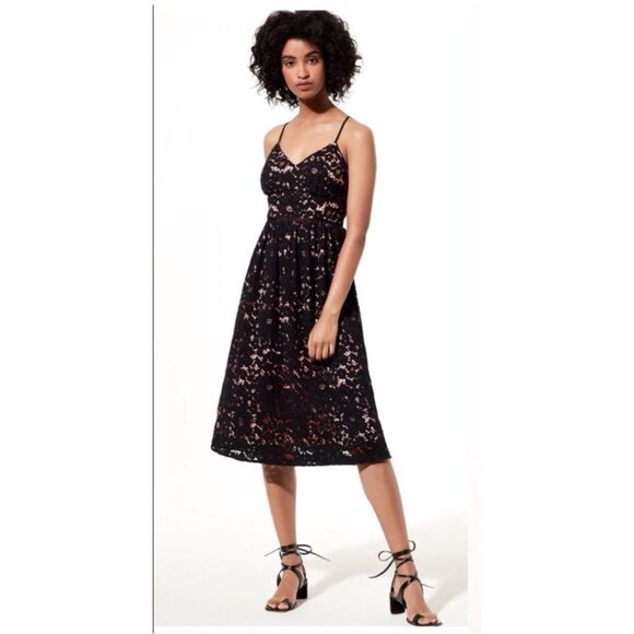 Babaton Aritzia Braylin Marigold Lace Overlay A-Line Midi Dress - Picture 5 of 7